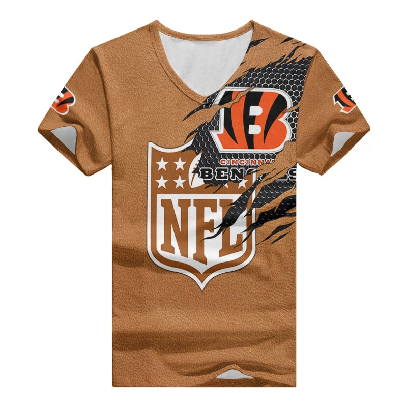 Cincinnati Bengals V-neck Women T-shirt BG828