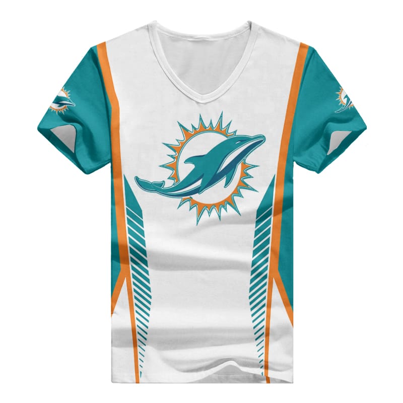 Miami Dolphins V-neck Women T-shirt BG861