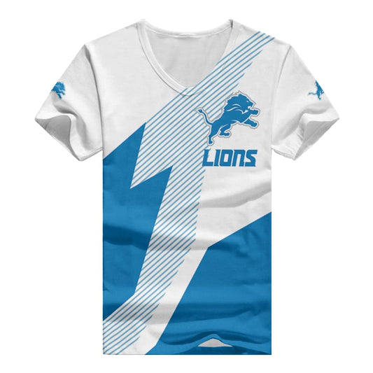 Detroit Lions V-neck Women T-shirt BG919