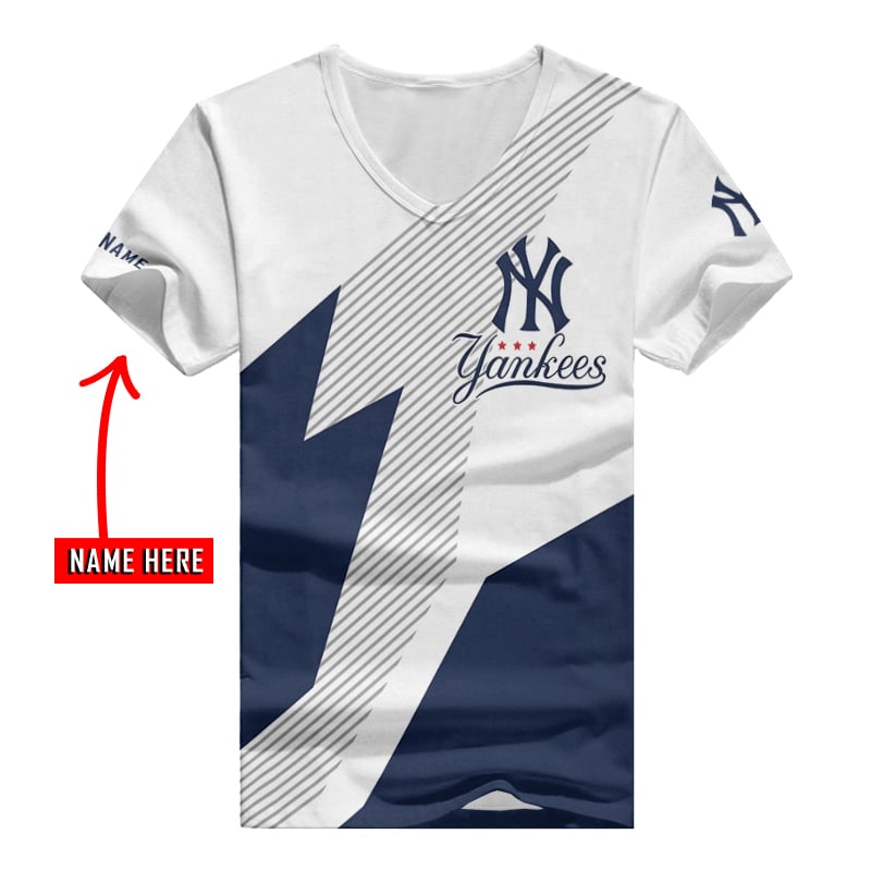 New York Yankees Personalized V-neck Women T-shirt BG922