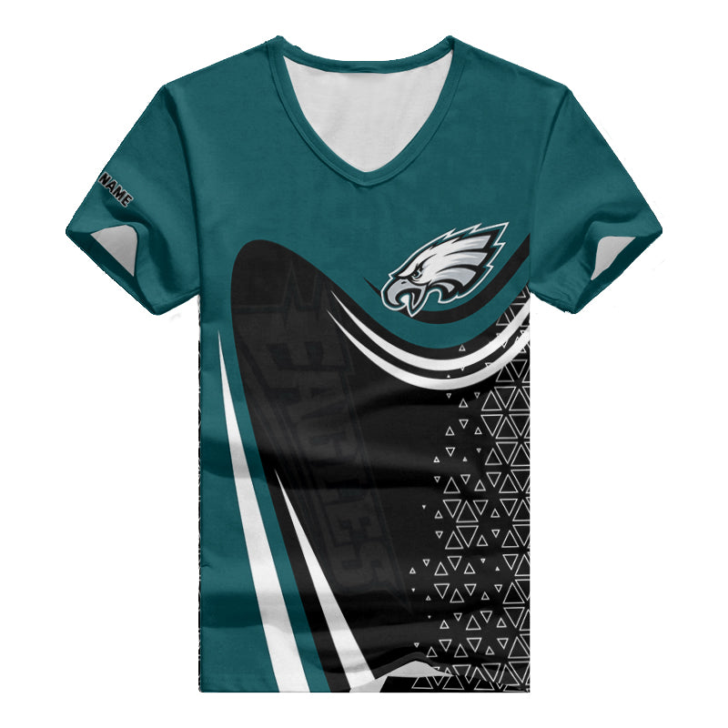 Philadelphia Eagles Personalized V-neck Women T-shirt BG994