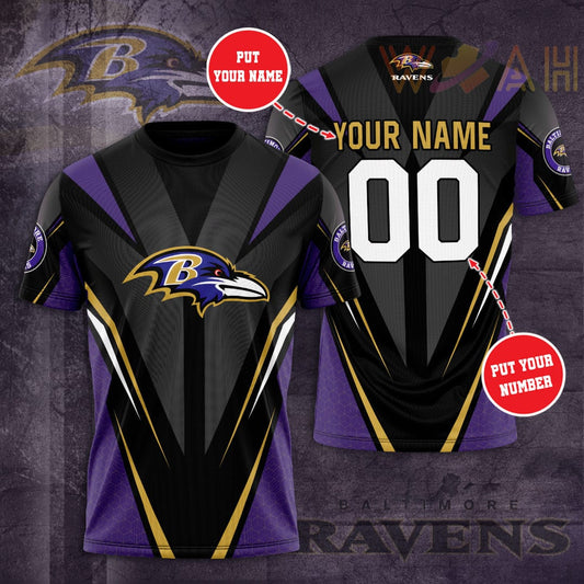 Baltimore Ravens Personalized 3D T-shirt BG348