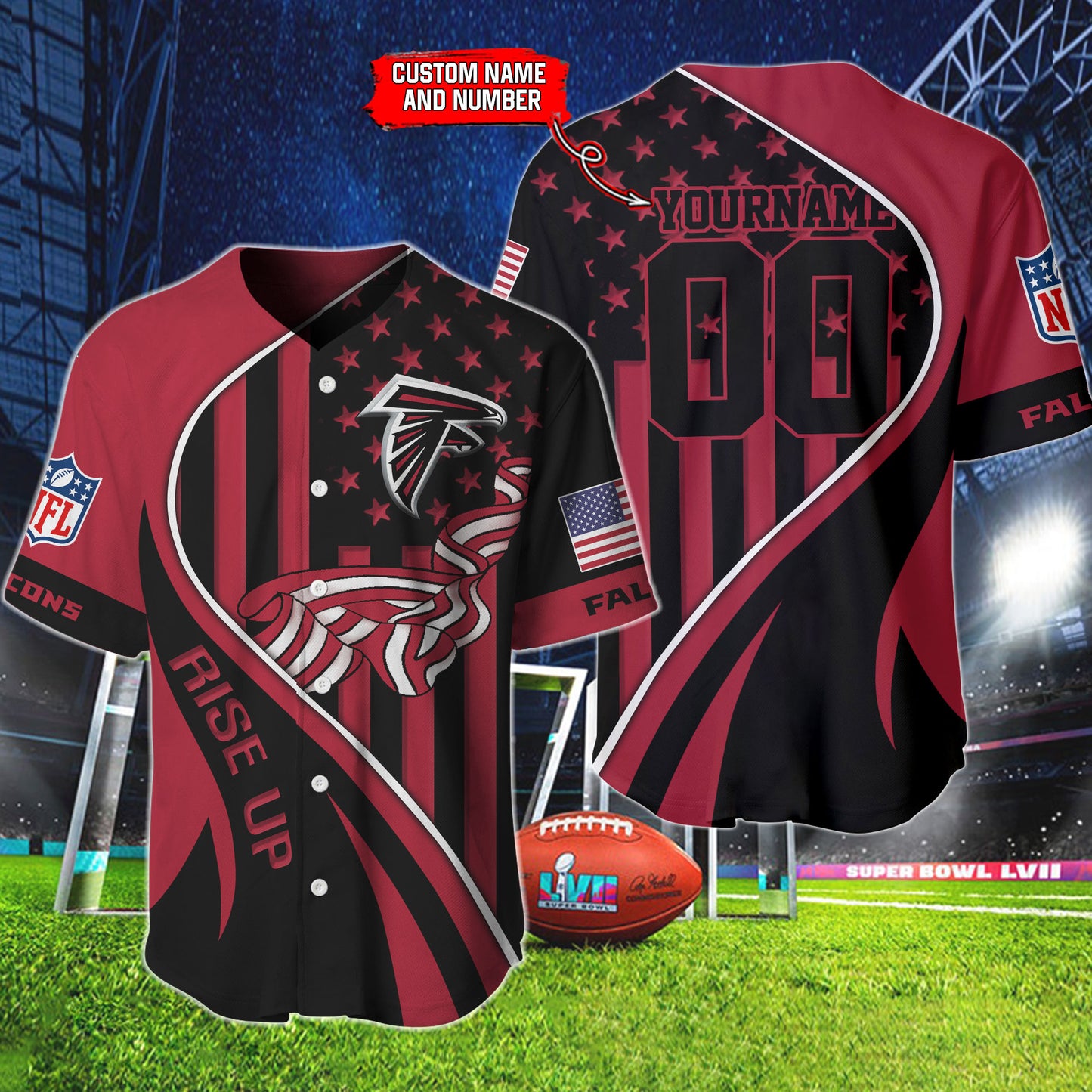 Atlanta Falcons Personalized Baseball Jersey BG860