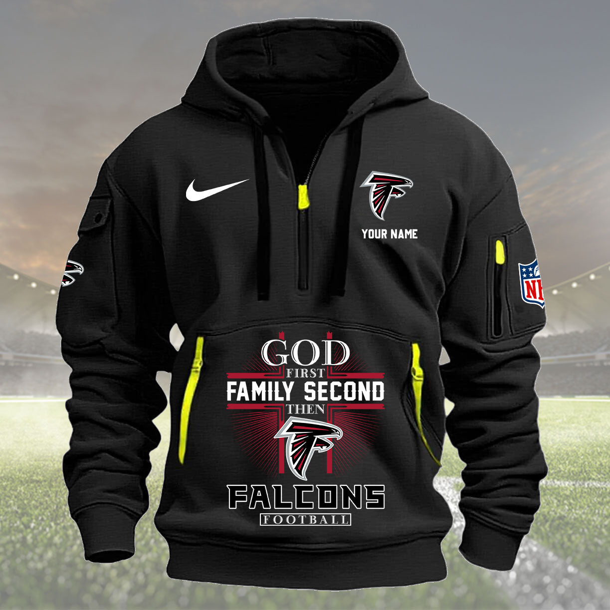 Atlanta Falcons Personalized Quarter Zip Hoodie New Collection AZBTQZH000242