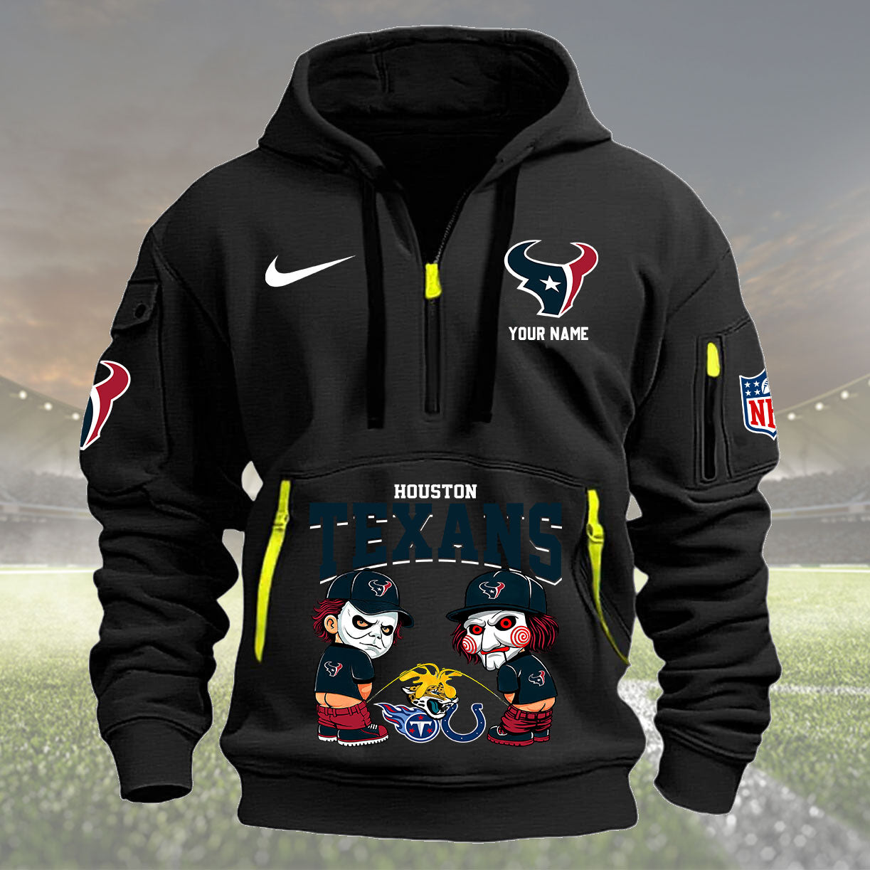 Houston Texans Personalized Quarter Zip Hoodie New Collection AZBTQZH000286