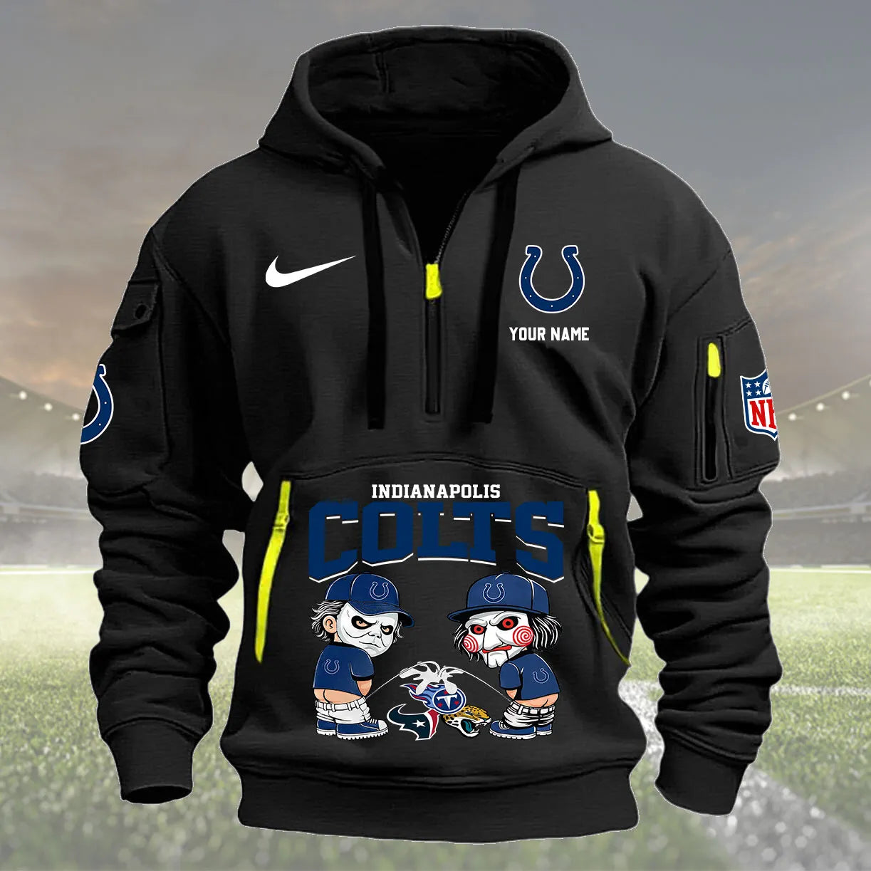Indianapolis Colts Personalized Quarter Zip Hoodie New Collection AZBTQZH000288