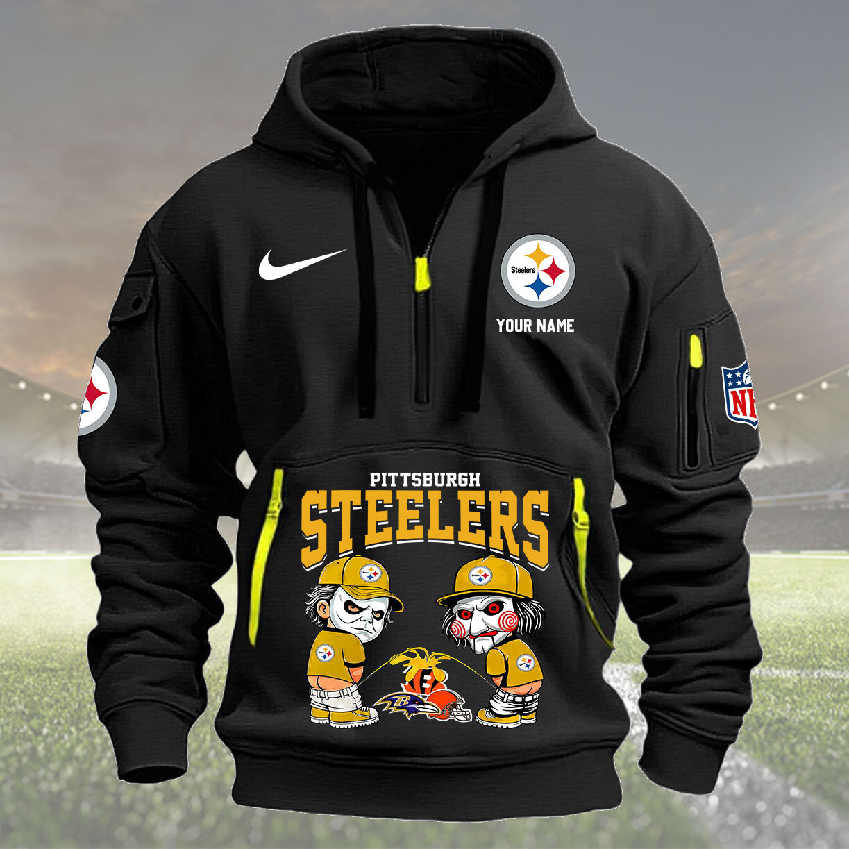 Pittsburgh Steelers Personalized Quarter Zip Hoodie New Collection AZBTQZH000299