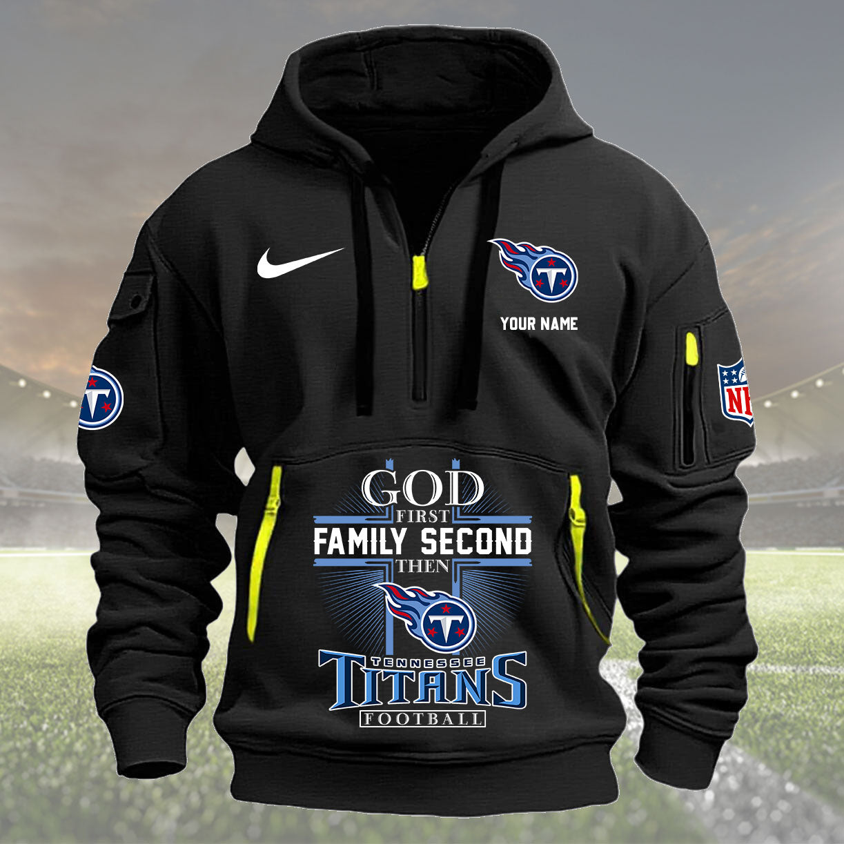 Tennessee Titans Personalized Quarter Zip Hoodie New Collection AZBTQZH000271