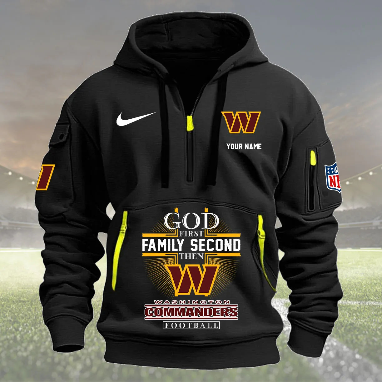 Washington Commanders Personalized Quarter Zip Hoodie New Collection AZBTQZH000240