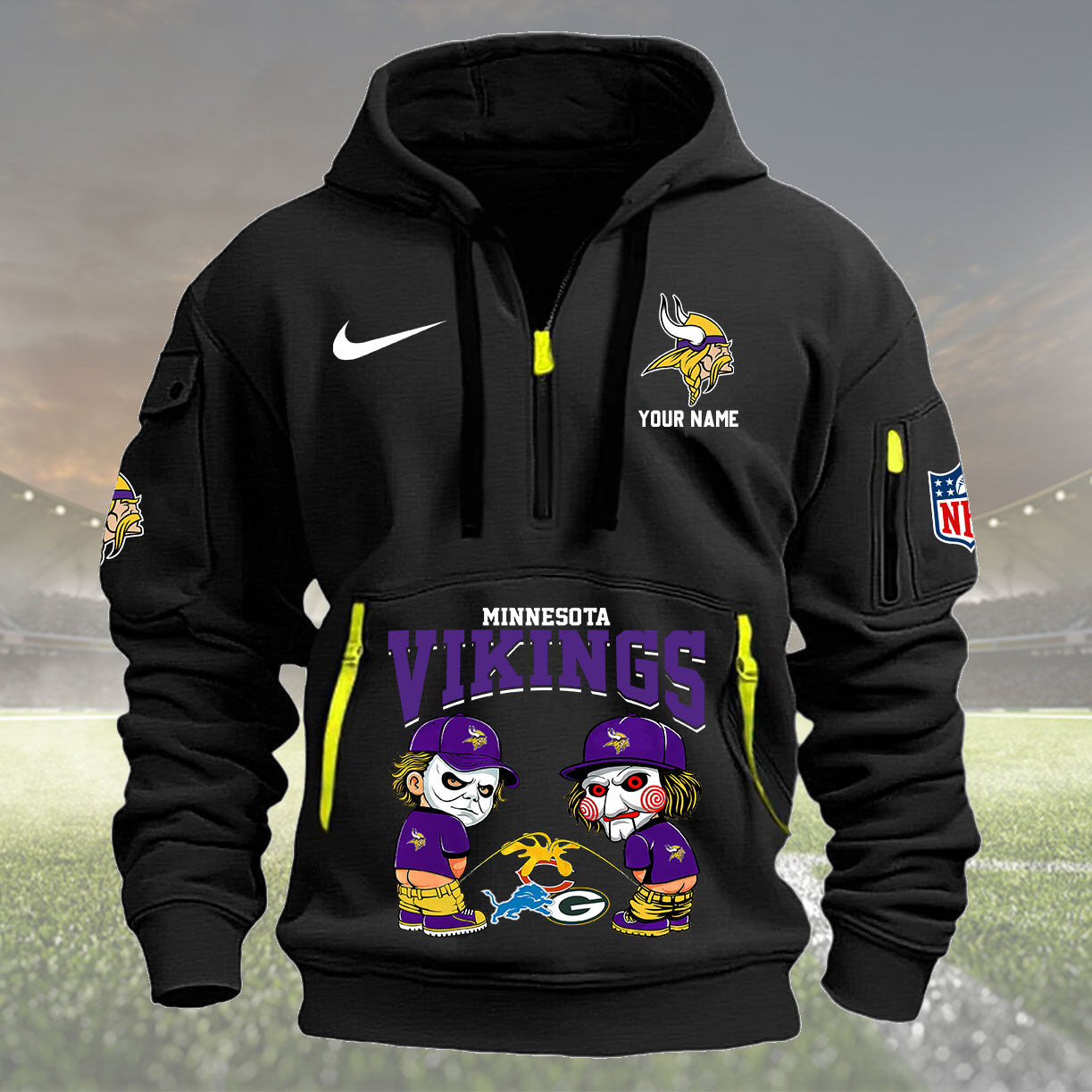 Minnesota Vikings Personalized Quarter Zip Hoodie New Collection AZBTQZH000292