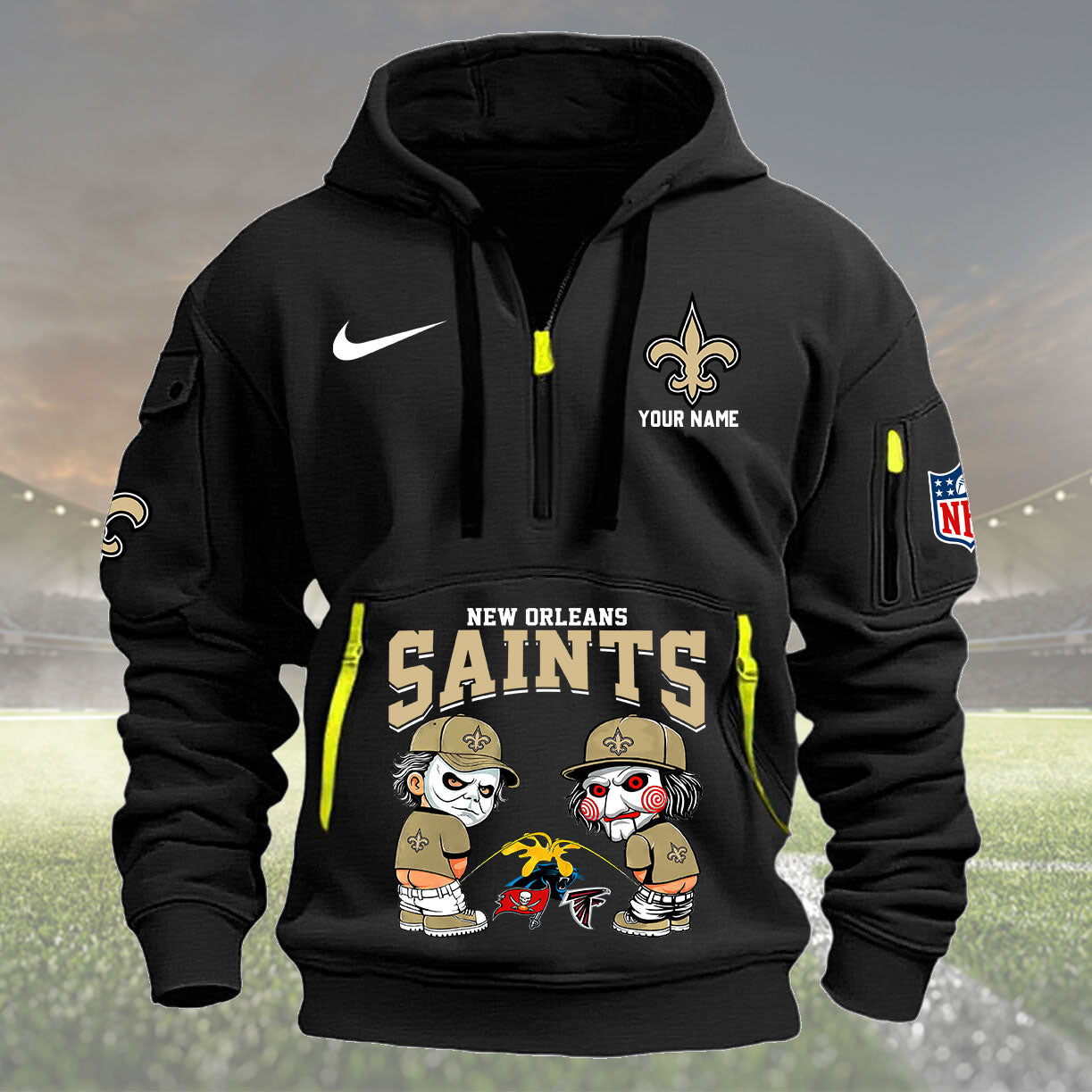 New Orleans Saints Personalized Quarter Zip Hoodie New Collection AZBTQZH000294