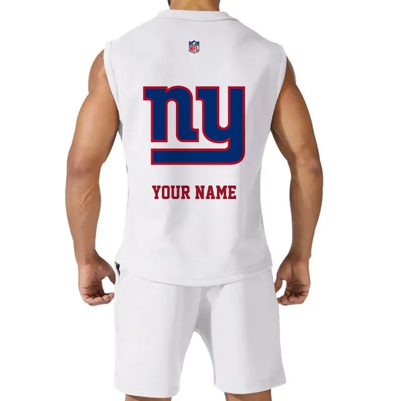 New York Giants Combo Men Jersey Tank Top and Shorts AZICOTATTMS00032