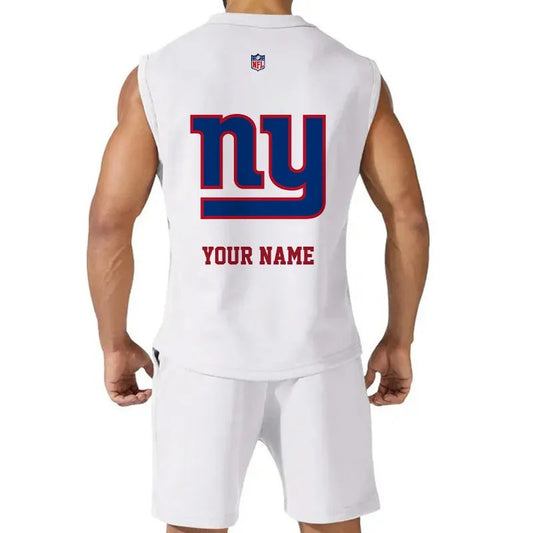 New York Giants Combo Men Jersey Tank Top and Shorts AZICOTATTMS00032