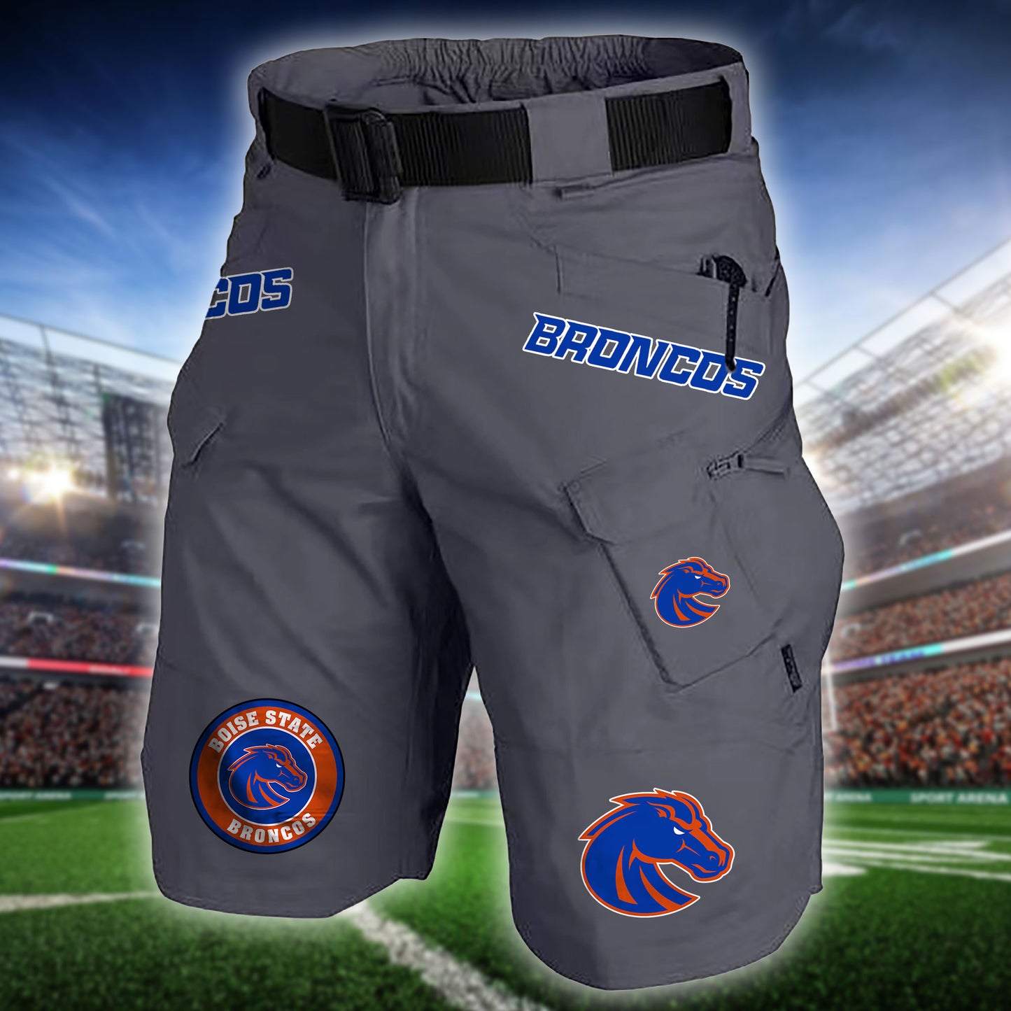 Boise State Broncos Limited Edition Front Pockets Men Shorts (Belt Not Included) AZBTFPMS000227