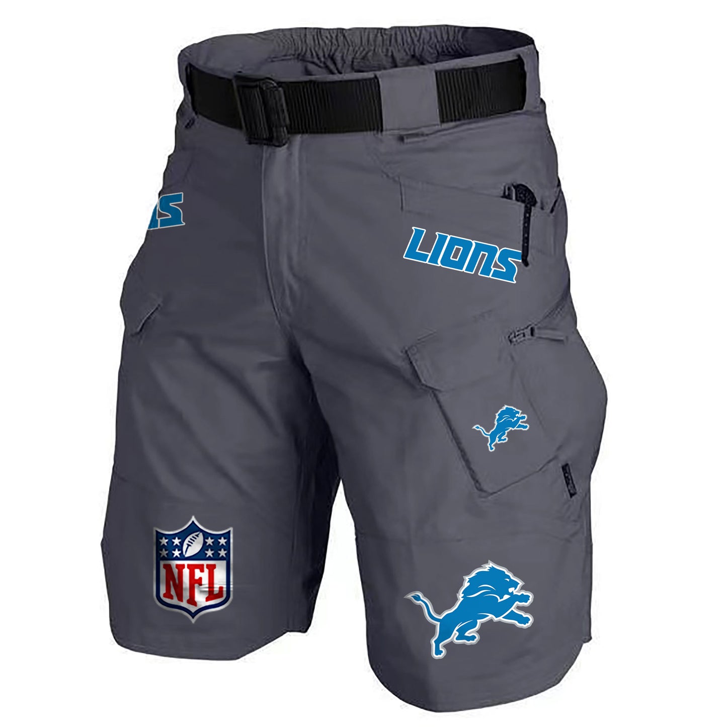 Detroit Lions Limited Edition Front Pockets Men Shorts (Belt Not Included) AZBTFPMS000193