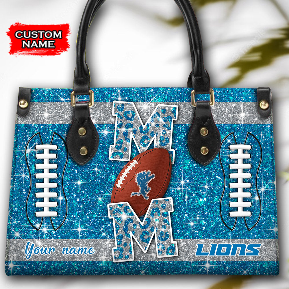 Detroit Lions Personalized Leather Hand Bag BBLTHB578