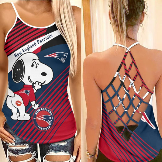 New England Patriots Criss Cross Tank Top BGCCTANK161