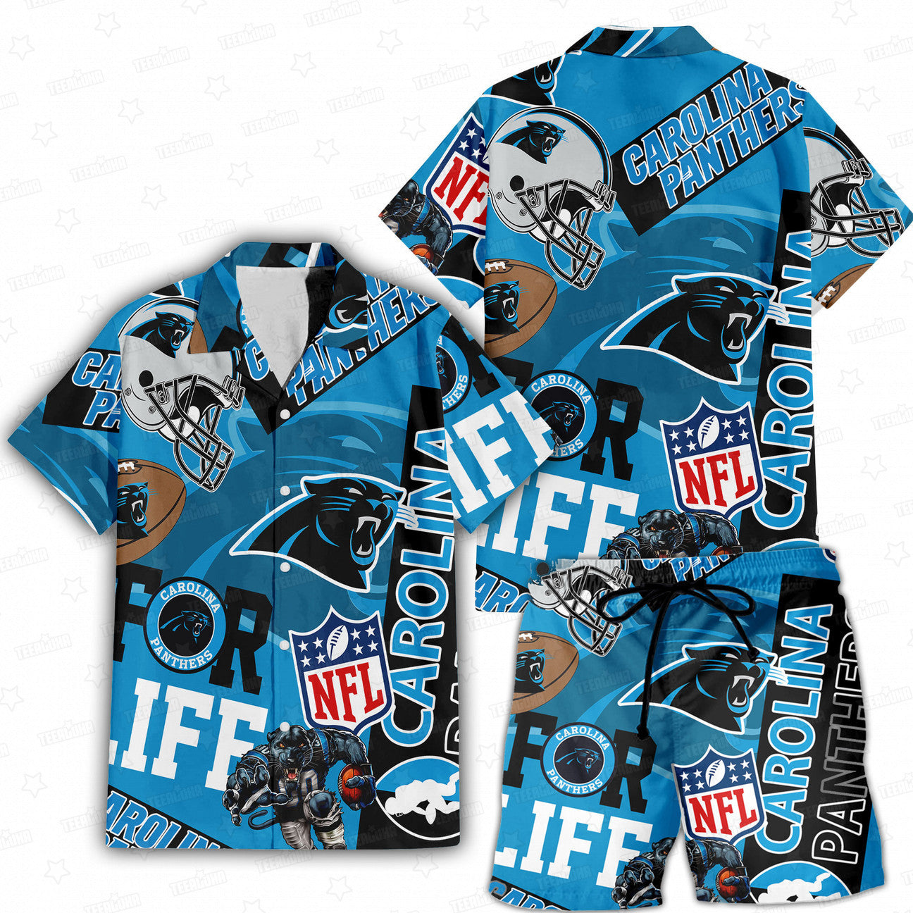 Carolina Panthers Custom Limited Edition For Life Hawaiian Shirt and Shorts AZHAHWSS000256