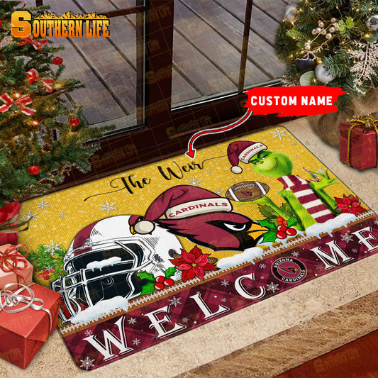 Arizona Cardinals Christmas Personalized Doormat BGDMM538