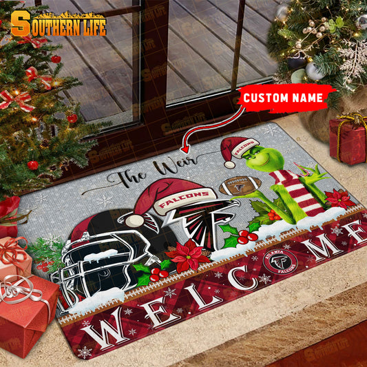 Atlanta Falcons Christmas Personalized Doormat BGDMM539
