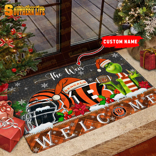 Cincinnati Bengals Christmas Personalized Doormat BGDMM544