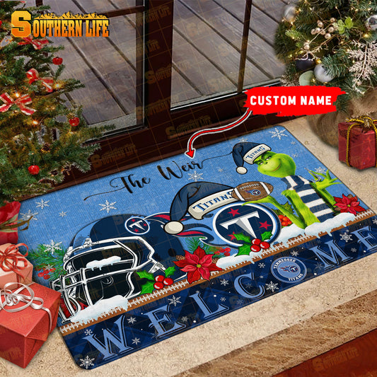 Tennessee Titans Christmas Personalized Doormat BGDMM568