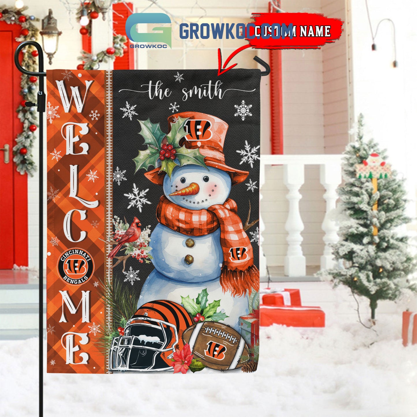 Cincinnati Bengals Christmas Personalized Flag BGFLAG526