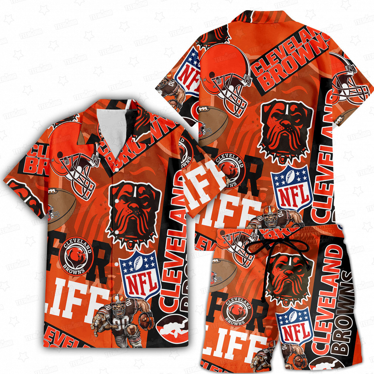 Cleveland Browns Custom Limited Edition For Life Hawaiian Shirt and Shorts AZHAHWSS000259