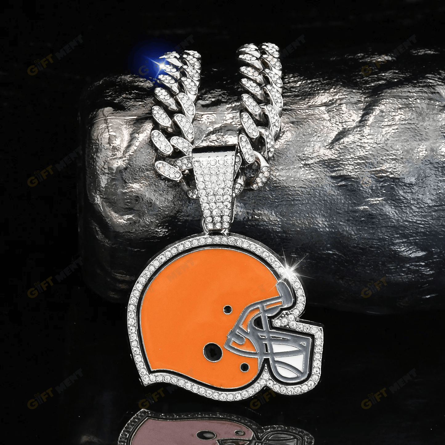 Cleveland Browns Hip Hop Iced Out Bling Pendant Cuban Chain
