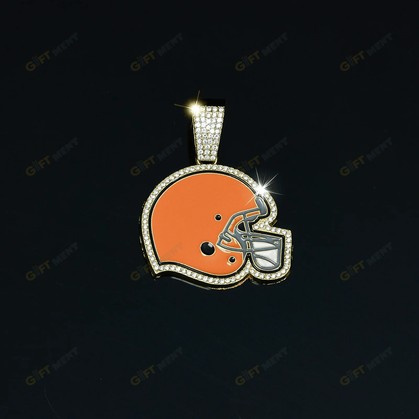 Cleveland Browns Hip Hop Iced Out Bling Pendant Cuban Chain