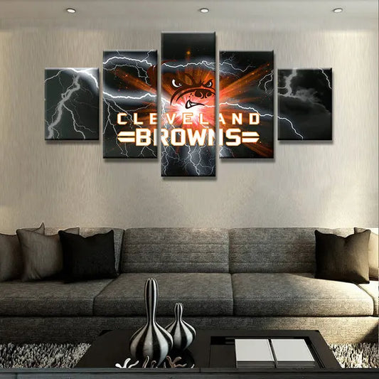 Cleveland Browns 5 Piece Canvas Wall Art With Frame HA08