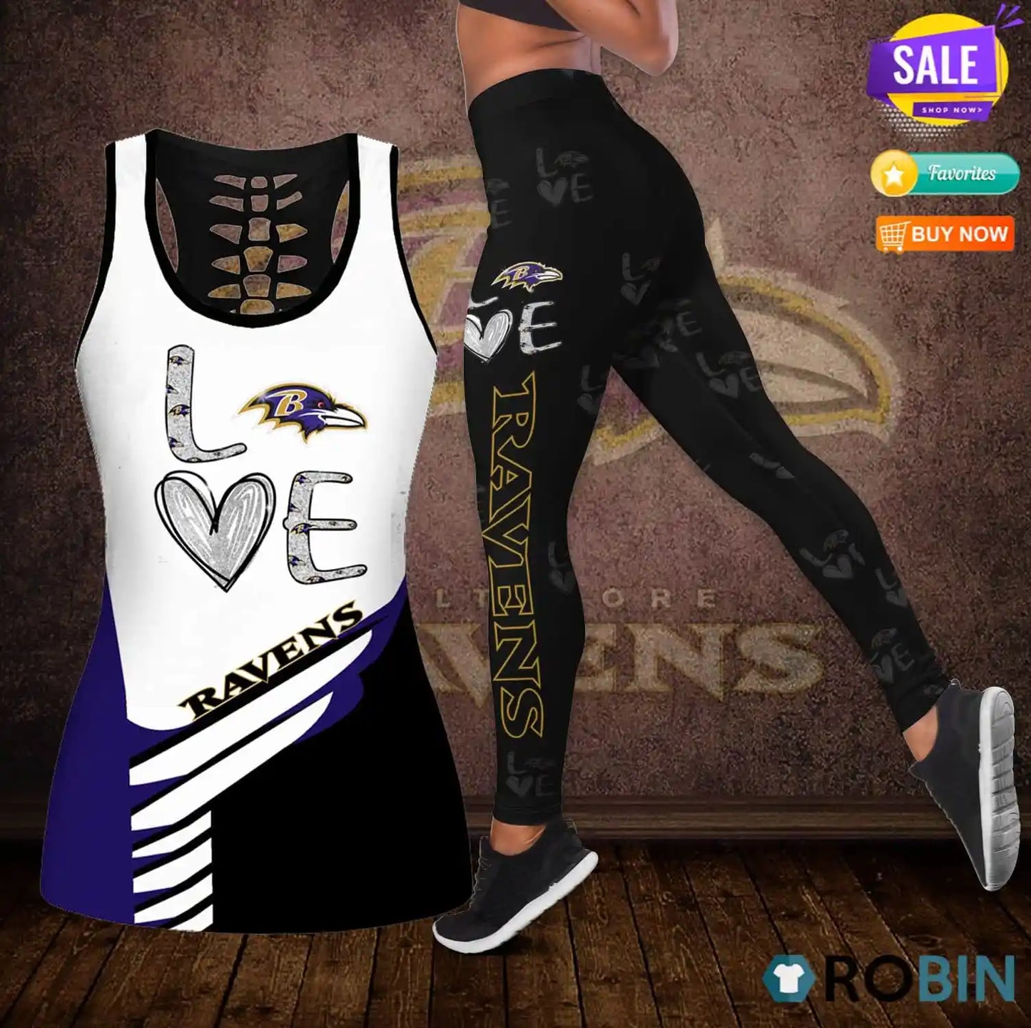 Baltimore Ravens Leggings And Tank Top BG168