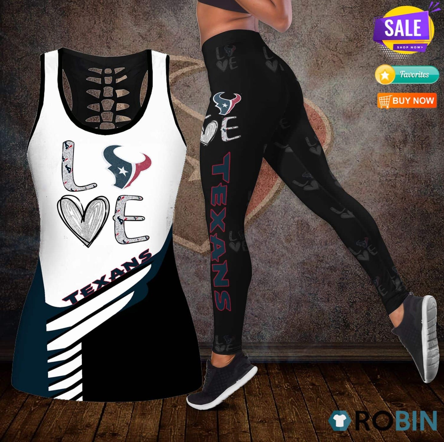 Houston Texans Leggings And Tank Top BG178
