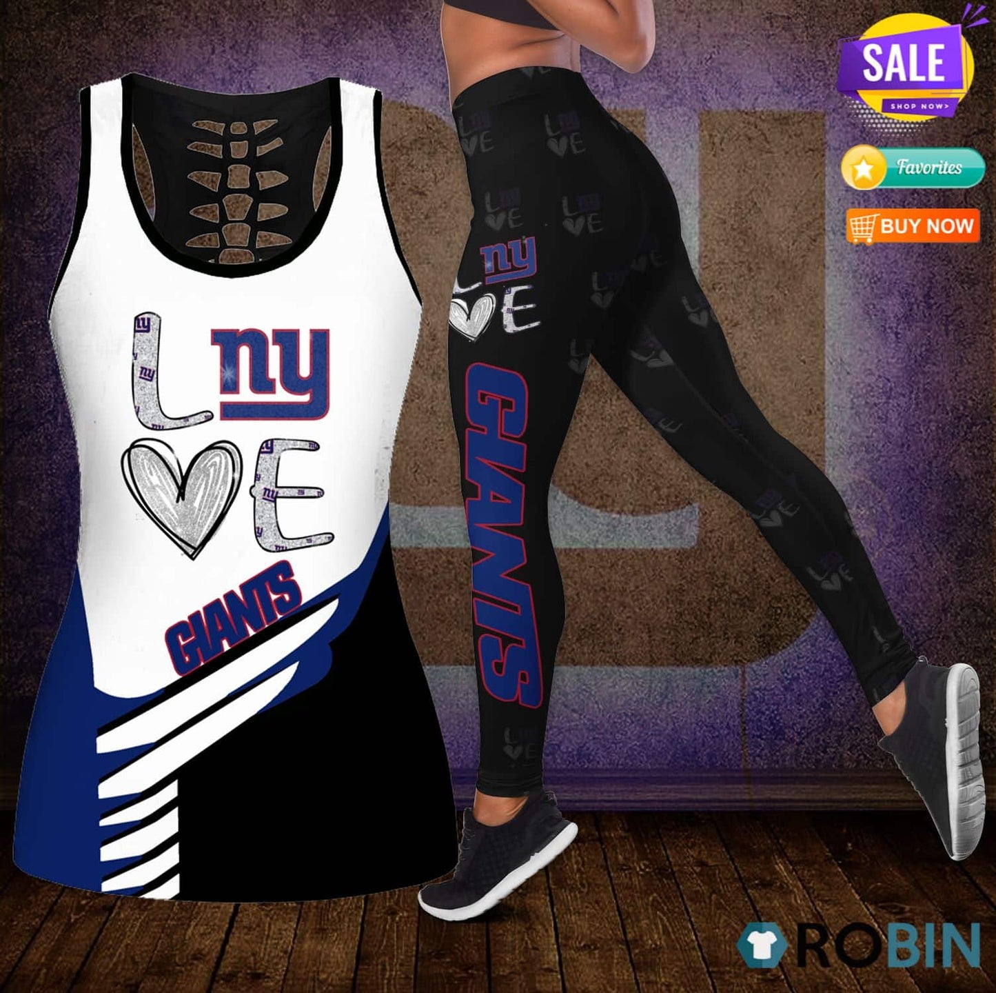 New York Giants Leggings And Tank Top BG189