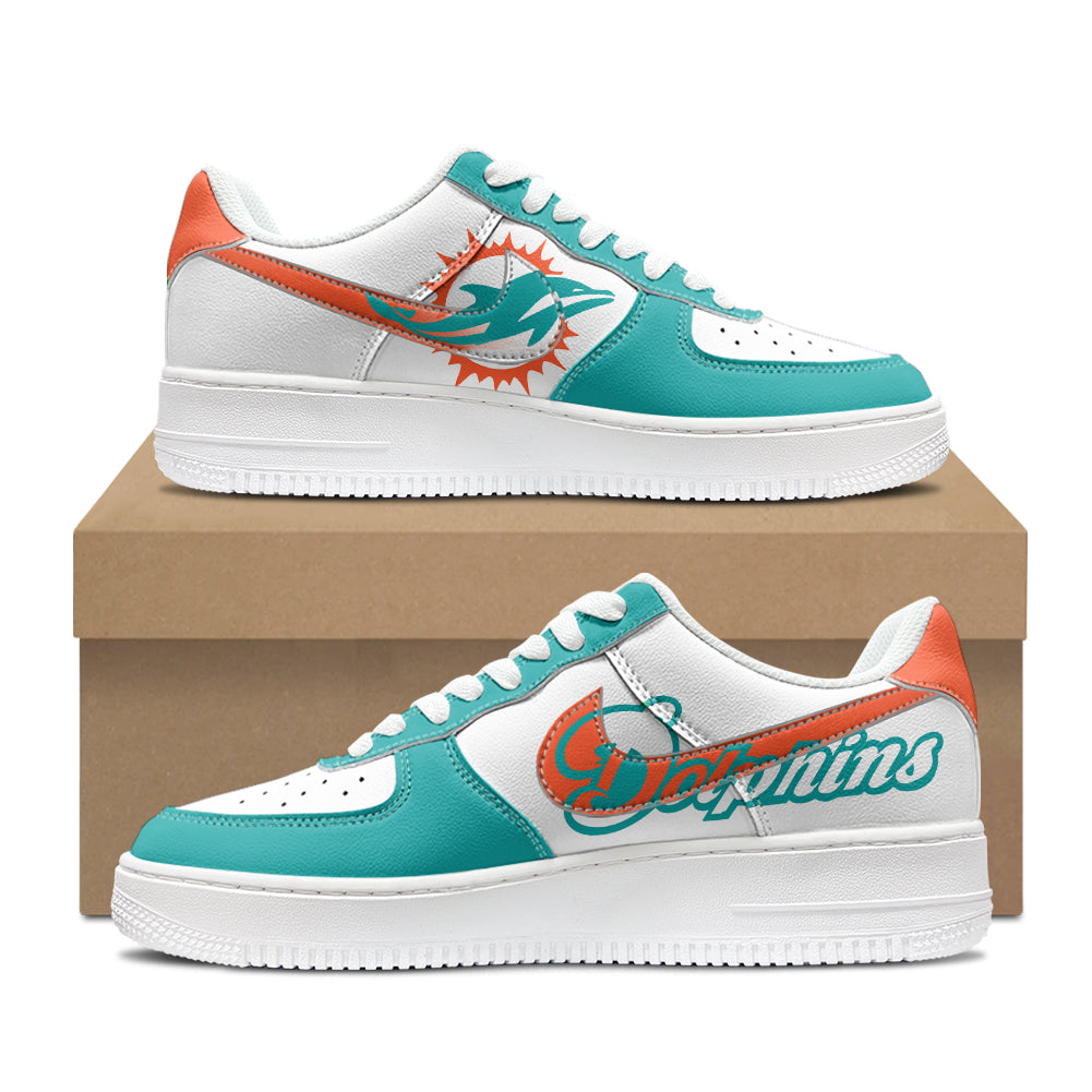 Miami Dolphins New Personalized AF1-1 Sneakers 2025 AZBTAF1N000050