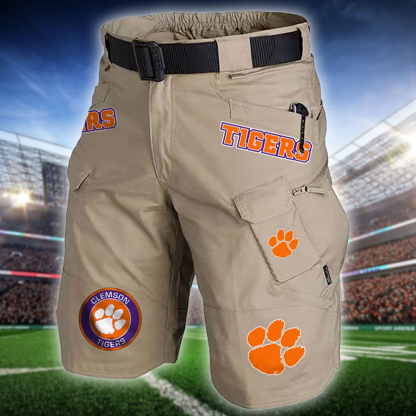 Clemson Tigers Limited Edition Front Pockets Men Shorts (Belt Not Included) AZBTFPMS000219