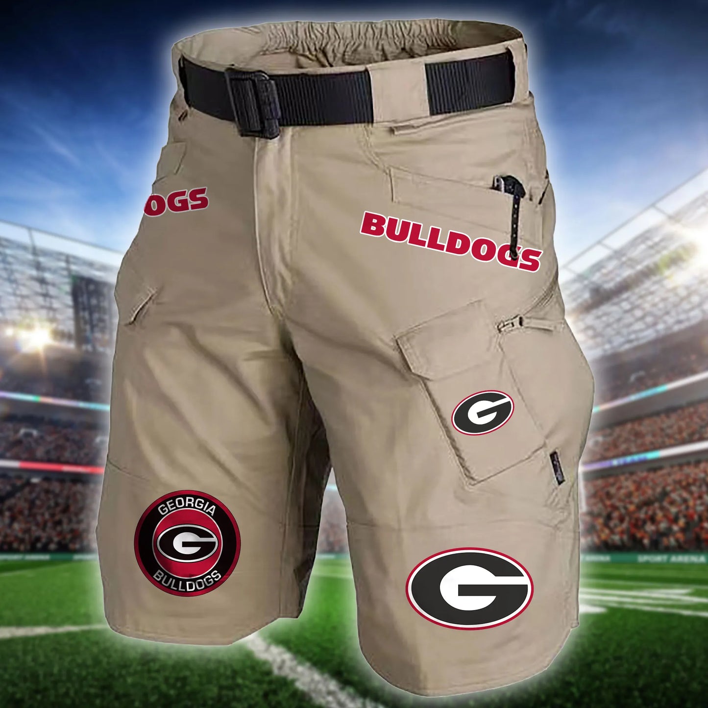 Georgia Bulldogs Limited Edition Front Pockets Men Shorts (Belt Not Included) AZBTFPMS000222