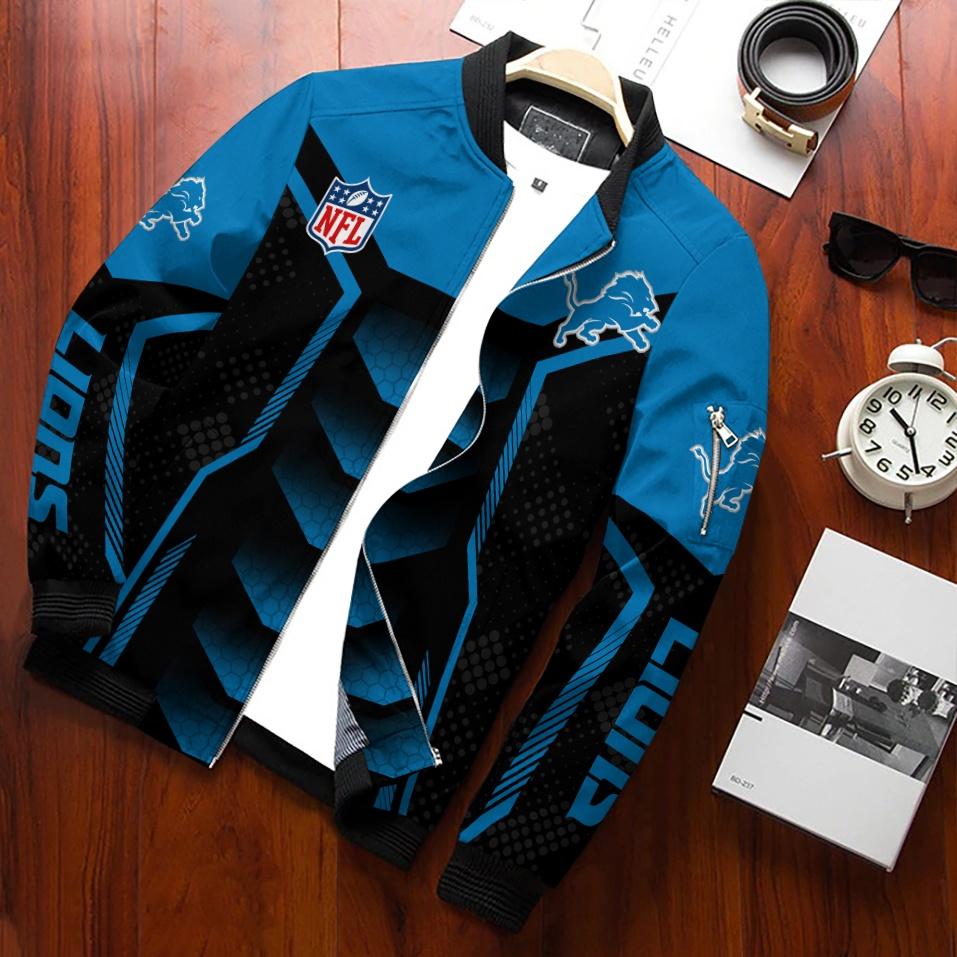 Detroit Lions Personalized Bomber Jacket AZCBJ157