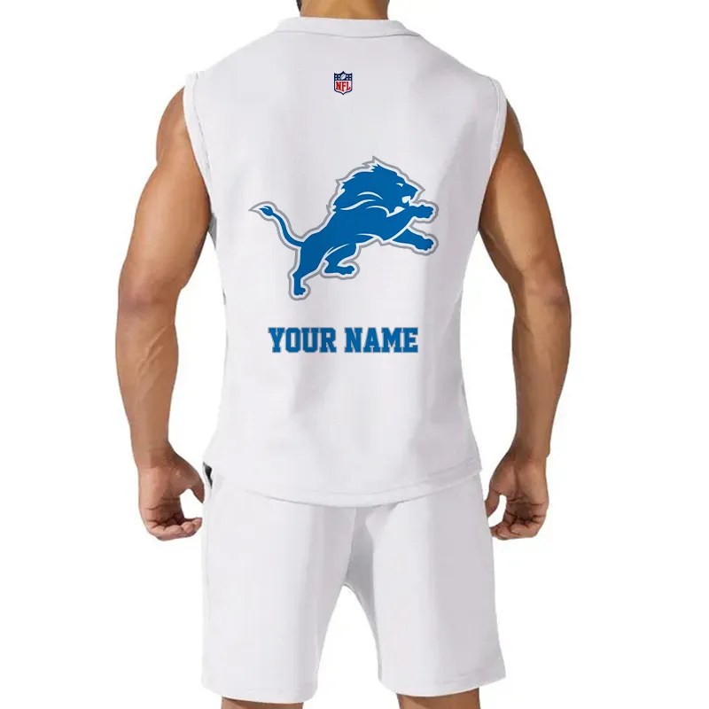 Detroit Lions Combo Men Jersey Tank Top and Shorts AZICOTATTMS00022