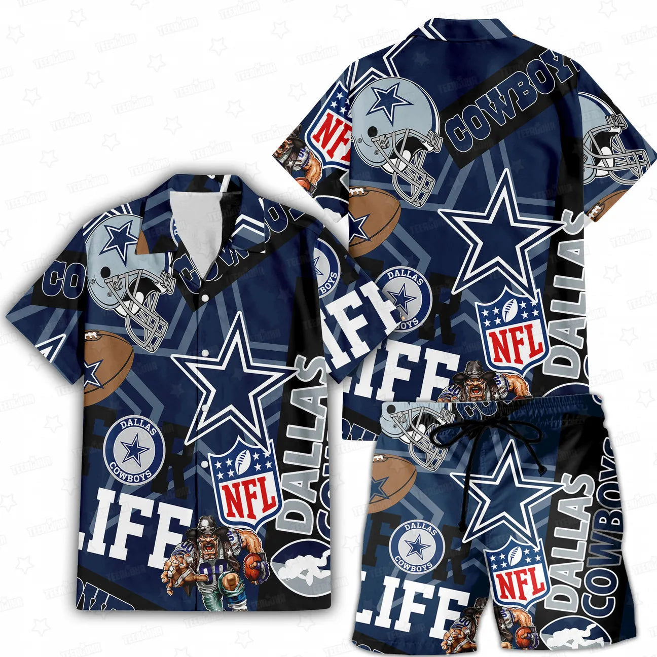 Dallas Cowboys Custom Limited Edition For Life Hawaiian Shirt and Shorts AZHAHWSS000260