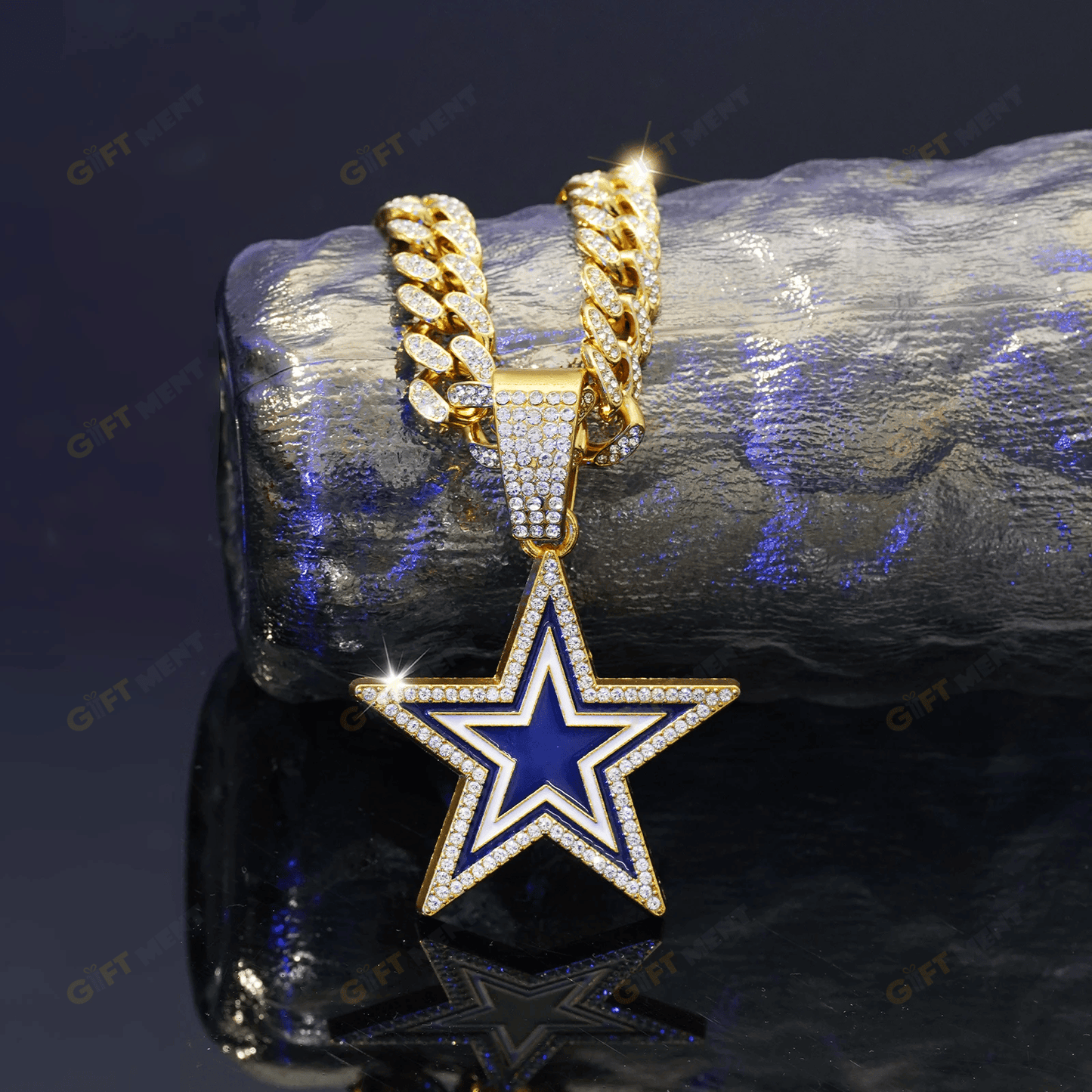 Dallas Cowboys Hip Hop Iced Out Bling Pendant Cuban Chain