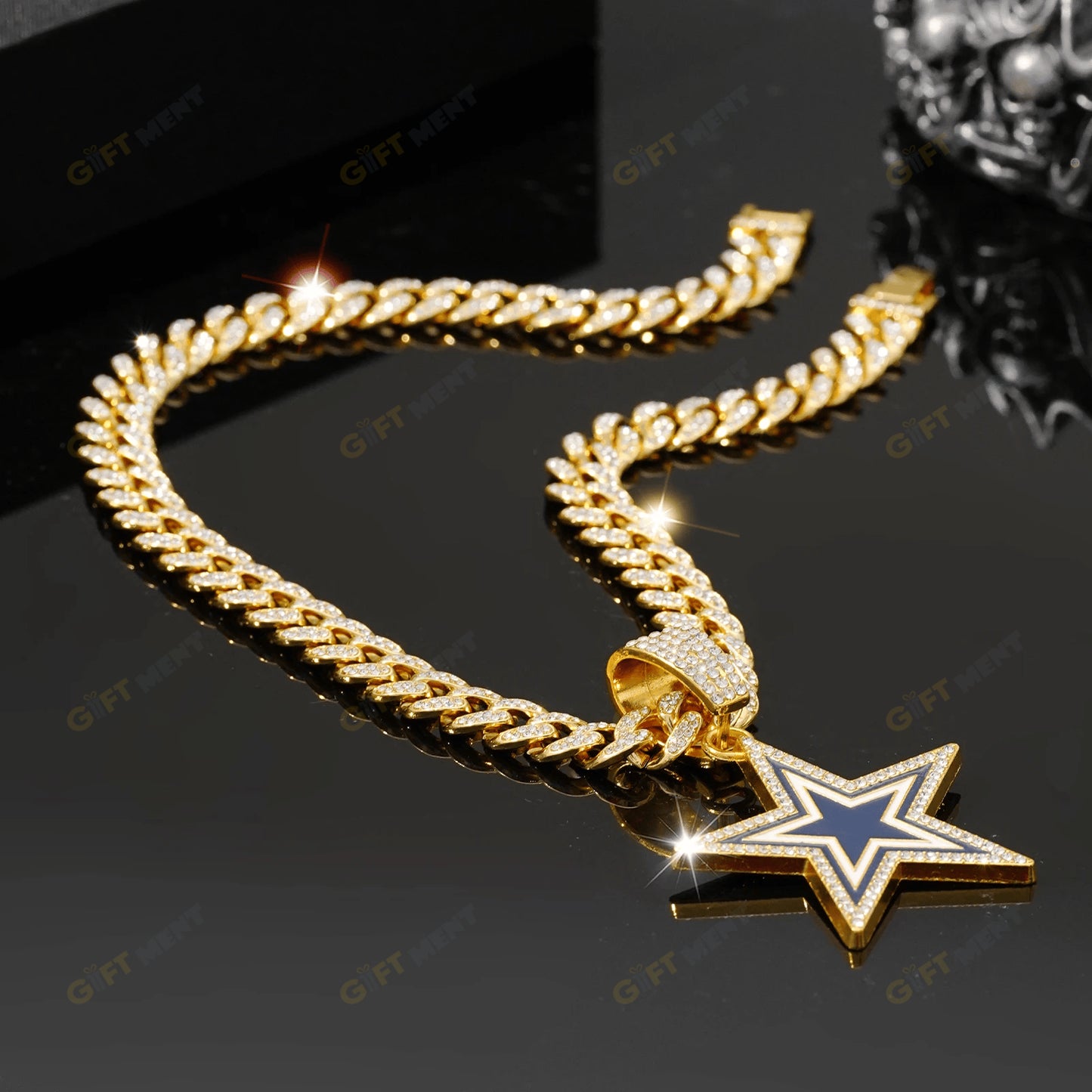 Dallas Cowboys Hip Hop Iced Out Bling Pendant Cuban Chain