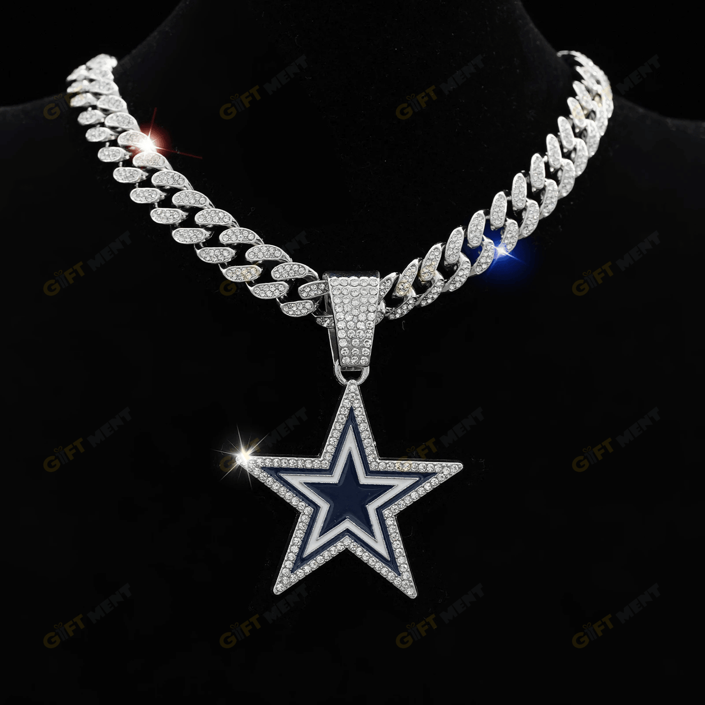 Dallas Cowboys Hip Hop Iced Out Bling Pendant Cuban Chain