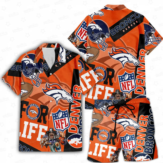 Denver Broncos Custom Limited Edition For Life Hawaiian Shirt and Shorts AZHAHWSS000276