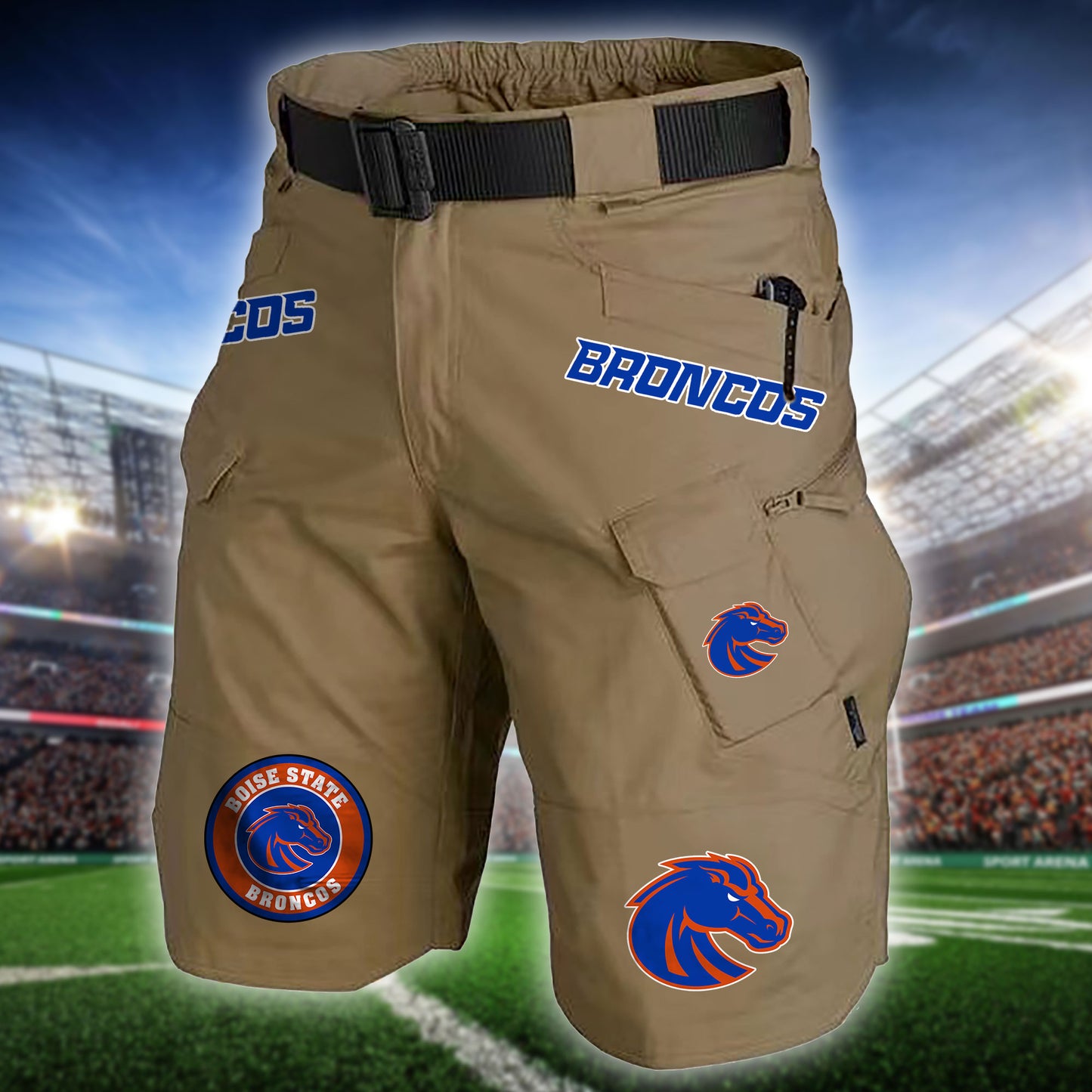 Boise State Broncos Limited Edition Front Pockets Men Shorts (Belt Not Included) AZBTFPMS000227