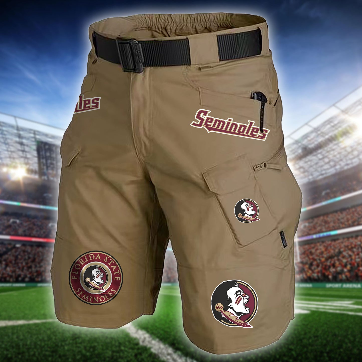 Florida State Seminoles Limited Edition Front Pockets Men Shorts (Belt Not Included) AZBTFPMS000221