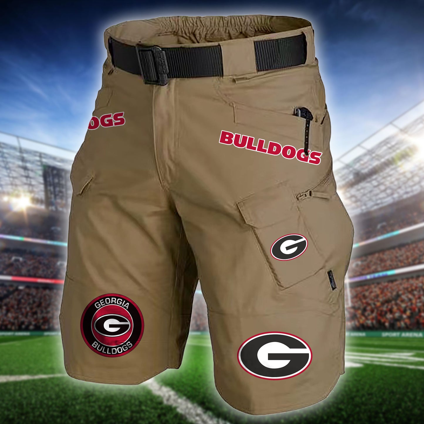 Georgia Bulldogs Limited Edition Front Pockets Men Shorts (Belt Not Included) AZBTFPMS000222