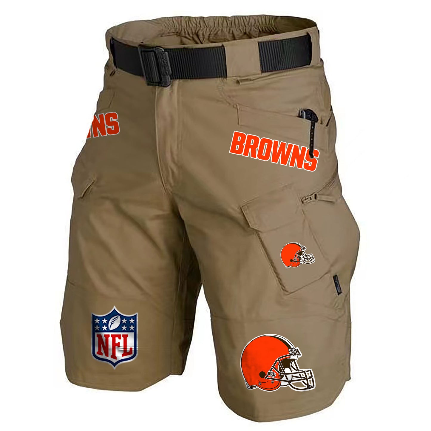Cleveland Browns Limited Edition Front Pockets Men Shorts (Belt Not Included) AZBTFPMS000210