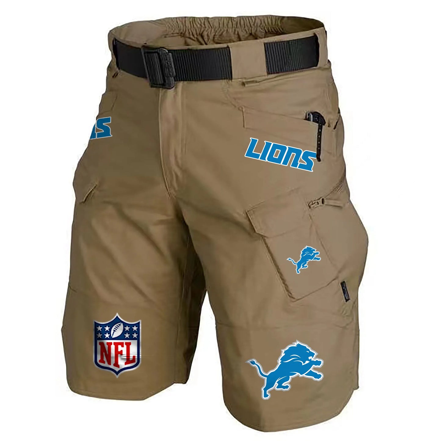 Detroit Lions Limited Edition Front Pockets Men Shorts (Belt Not Included) AZBTFPMS000193