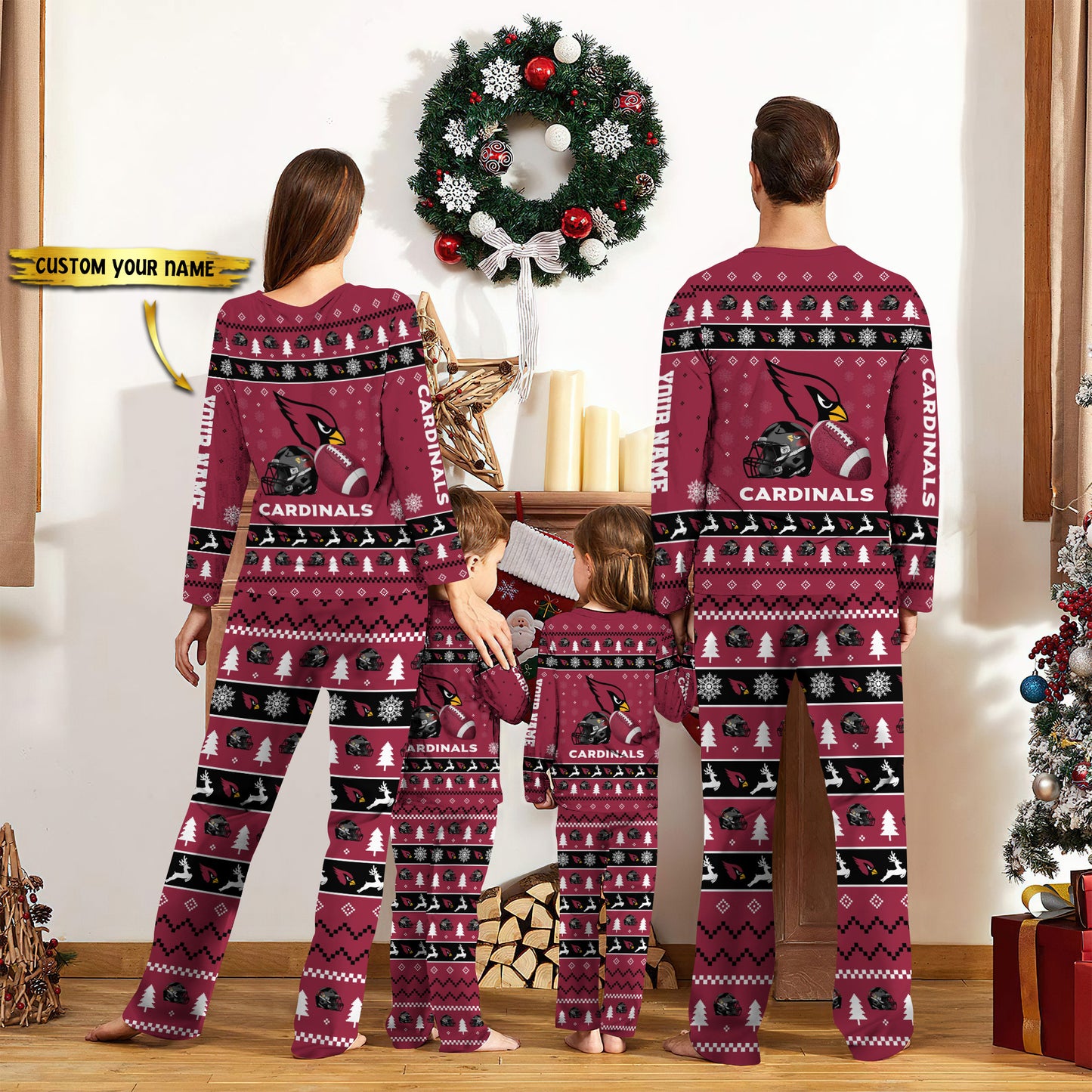 Arizona Cardinals Personalized Pajamas Set Christmas Gift For Family AZCPYZAM001